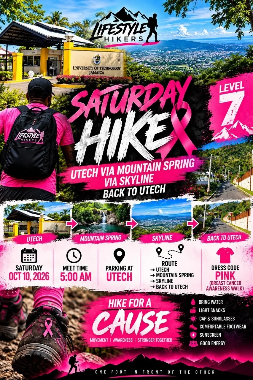 Flyer for Saturday Hike: Hike for a Cause — Breast Cancer Awareness, 10 October 2026
