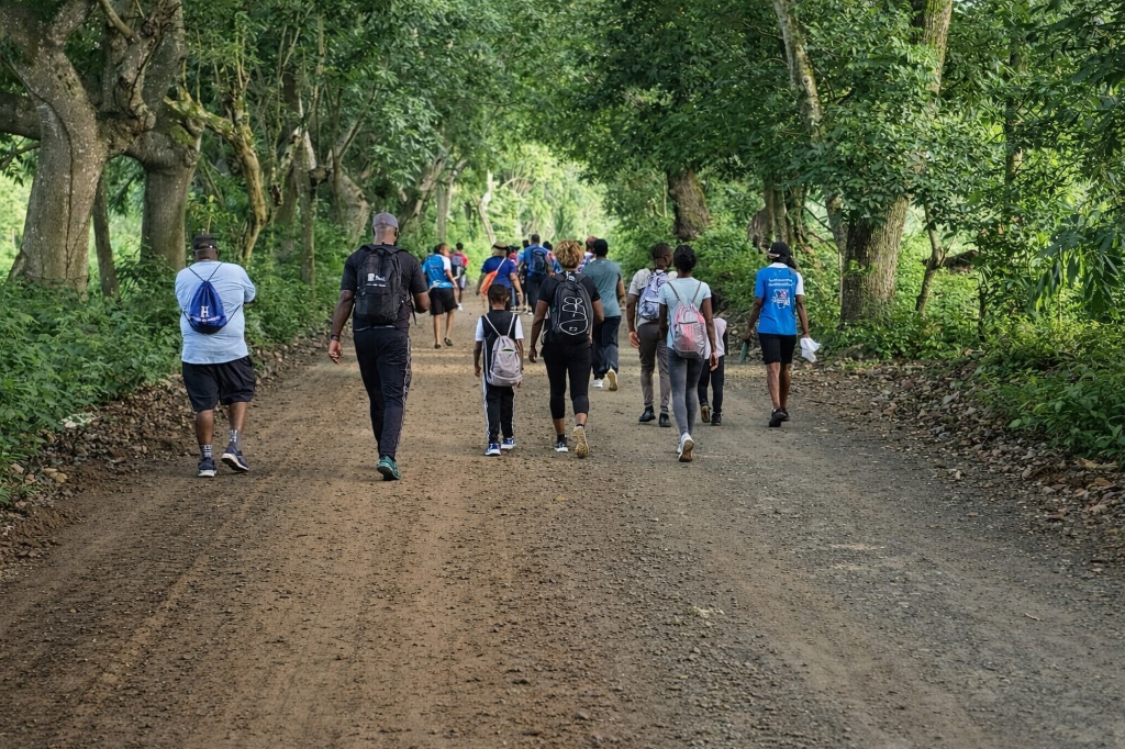 Lifestyle Hikers group walking along a Jamaican trail