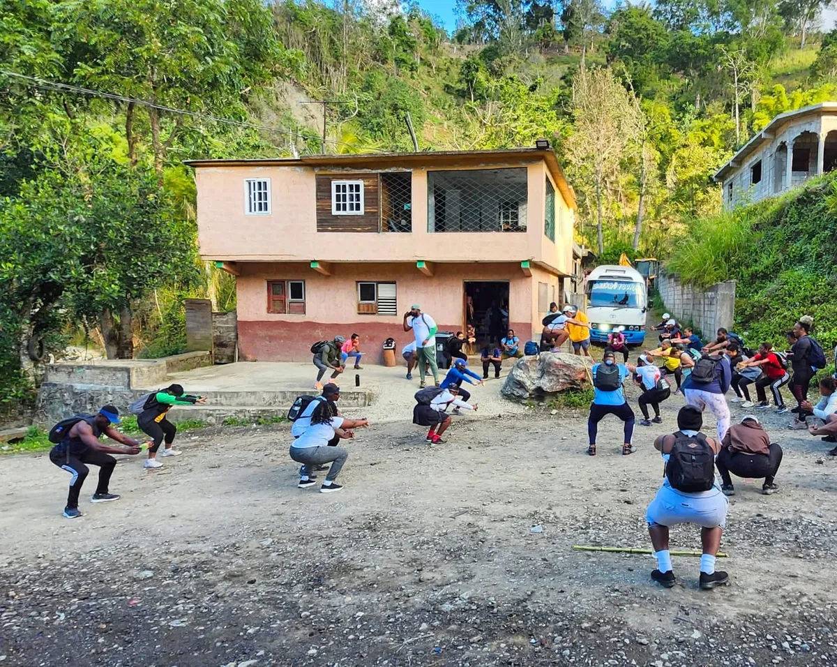 Lifestyle Hikers at the start point near Section before climbing to Cinchona Botanical Gardens