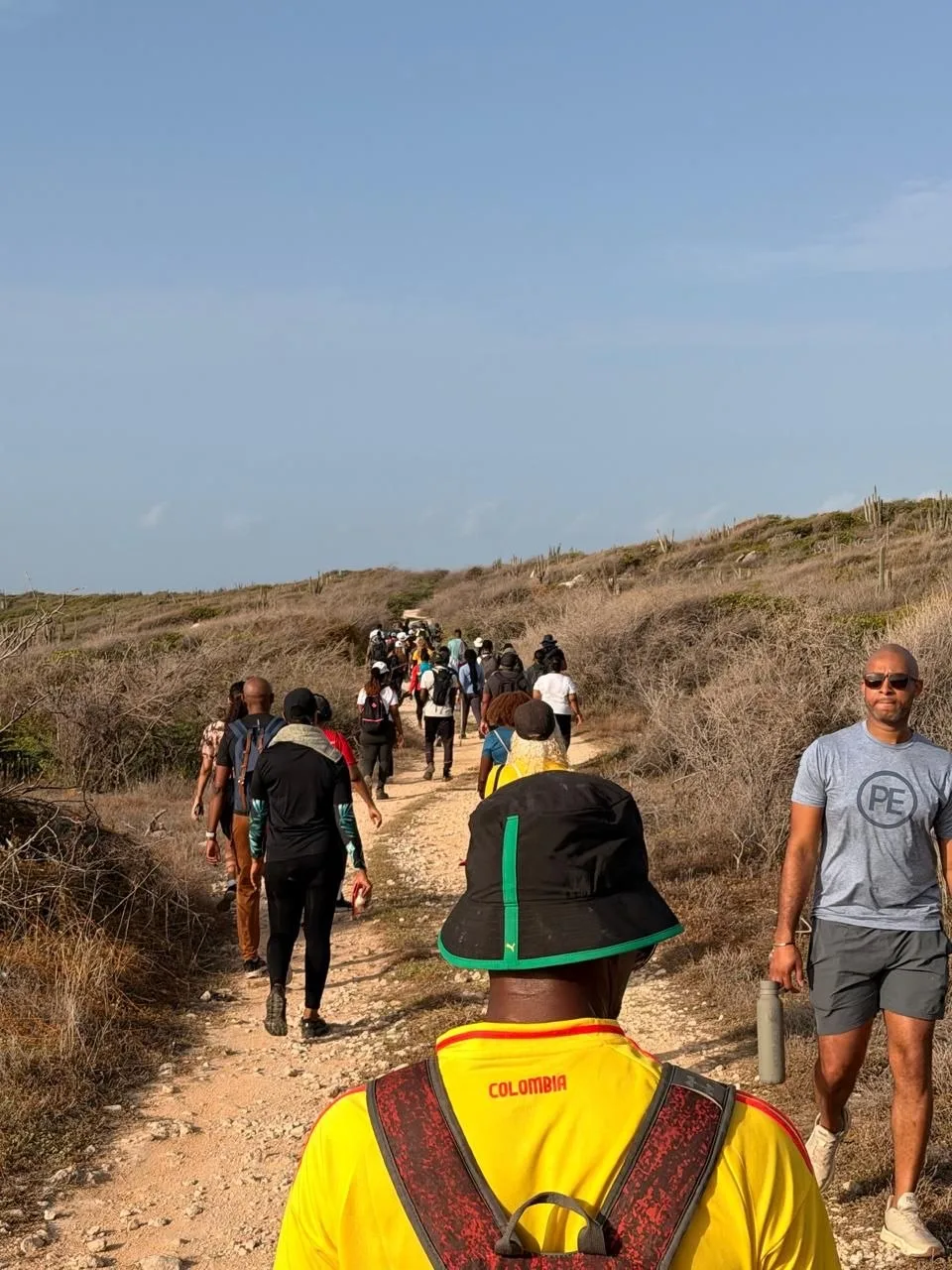 Lifestyle Hikers en route to the abandoned shrimp factory along the Hellshire coastline