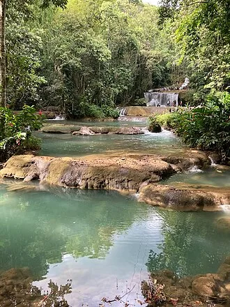 The seven-tiered YS Falls in St. Elizabeth, Jamaica